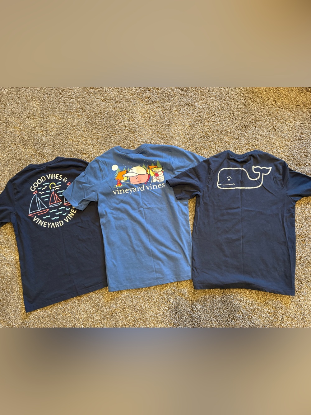 Vineyard Vines Kids' Blue & Navy Short-Sleeve Graphic Tees (Set of 3)